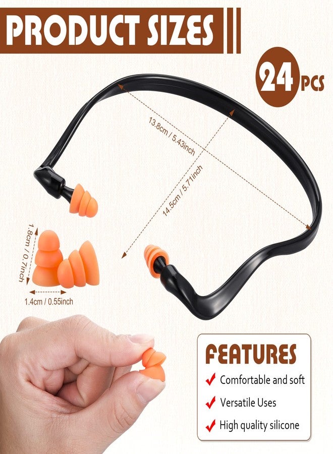 LEIFIDE 24 Pcs Banded Ear Plugs for Shooting Range Silicone Reusable Ear Protection Plugs Noise Cancelling Lightweight Earplug for Hearing Protection Sleeping Work Construction Concerts Reduction - Image 2